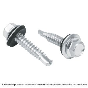 Bolsa con 50 pijas 1-1/4' hexagonal, punta broca con rondana 44407