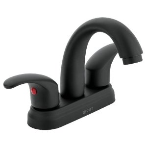 Mezcladora negro mate 4' p/lavabo, nariz curva, palanca,Aqua 45357