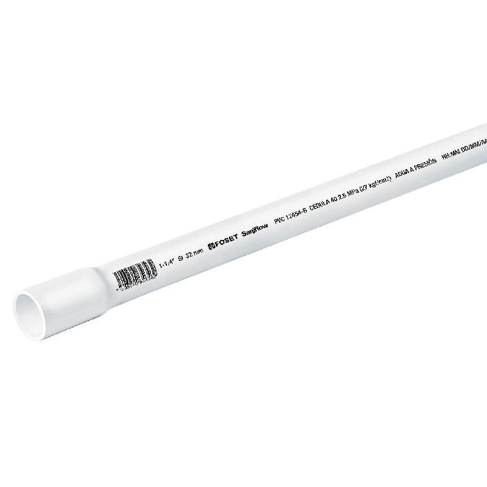 45520.jpg Tubo de 1-1/4' de PVC hidráulico cédula 40, de 3 m, Foset 45520 - Image 1