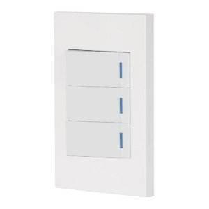 Placa armada 3 interruptores, 1 módulo, Española, blanco 45599