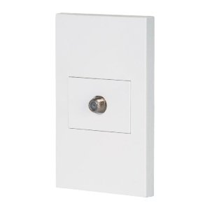 Placa armada 1 toma de TV, 1.5 módulos, Española, blanco 45605
