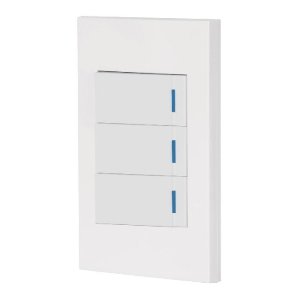 Placa armada 3 interruptores 1de 3vías,1 mod,Española,blanco 45606