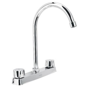 Mezcladora curva 8' p/fregadero, manerales hex cart cerámico 45615