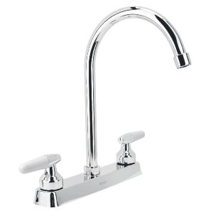 Mezcladora 8' p/fregadero, cuello curvo, manerales cono 45619