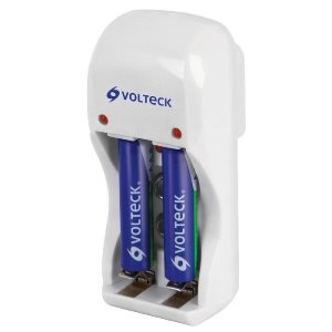 Cargador de pilas, AA, AAA y 9V incluye 2 pilas AAA, Volteck 46043