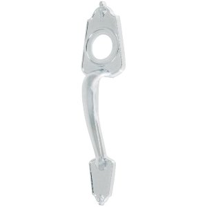 Chapetón metálico para puerta, acabado cromo mate 46139