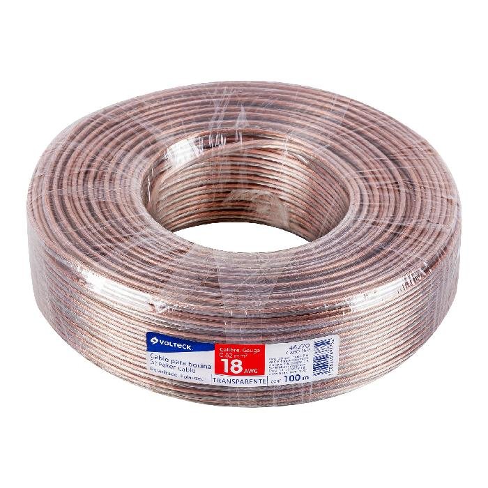 46270.jpg Rollo de 100 m cable polarizado transparente p/bocina 18 AWG 46270 - Image 1