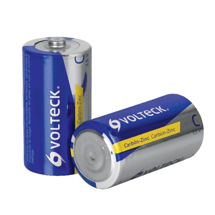 46310.jpg Blíster con 2 pilas zinc-carbón tamaño C, volteck 46310 - Image 1