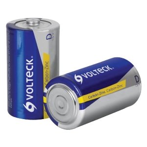 Blíster con 2 pilas zinc-carbón tamaño D, volteck 46311