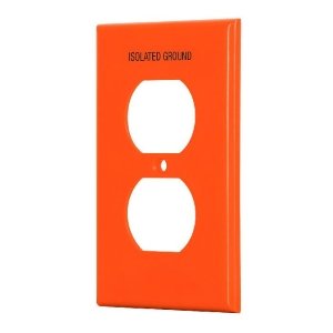 Placa para contacto dúplex tierra aislada, línea estándar 46409
