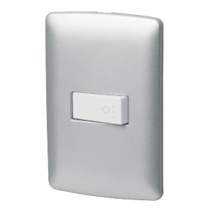 Placa armada con timbre, plata, línea Italiana, Volteck 46484