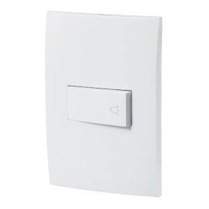 Placa armada con timbre, línea Oslo, color blanco, Volteck 46498