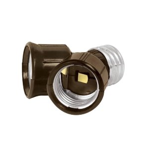 Portalámpara de baquelita, doble entrada, Volteck 46539