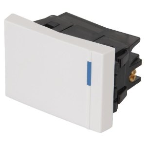 Interruptor sencillo 1.5 módulos,línea Española,color blanco 47046