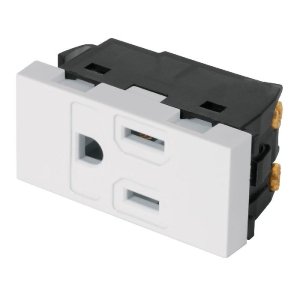 Contacto aterrizado, 1 módulo, línea Española, color blanco 47051