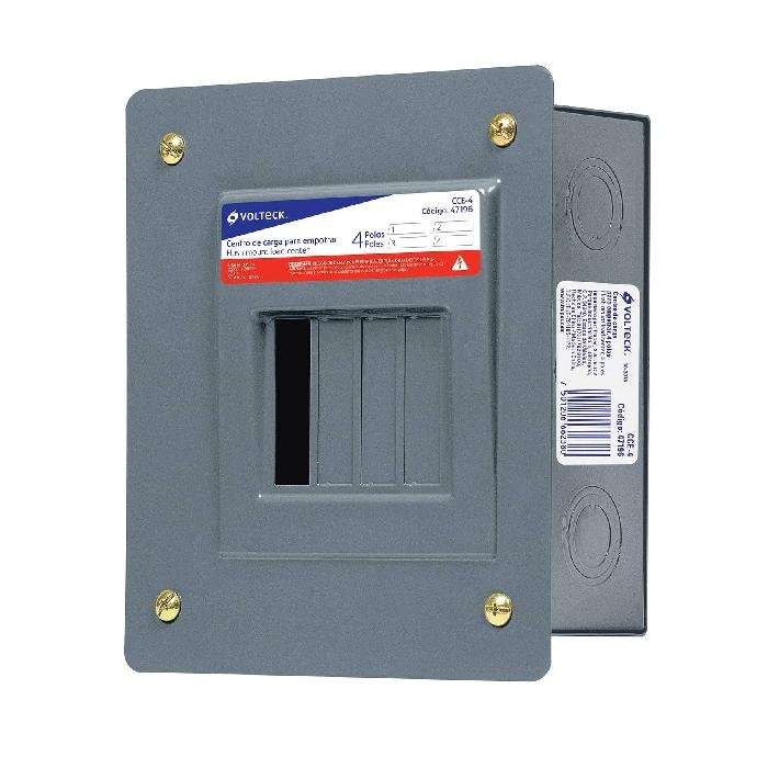 47196.jpg Centro de carga empotrable, 4 polos, Volteck 47196 - Image 1