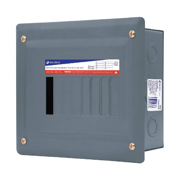 47333.jpg Centro de carga empotrable, 8 polos, Volteck 47333 - Image 1