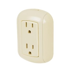 Contacto de sobreponer dúplex 2 polos+ tierra, ABS, Volteck 47350