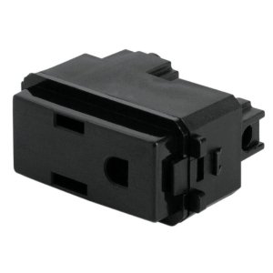 Contacto sencillo, 2 polos + tierra, línea Italiana, negro 47605