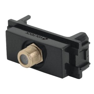 Toma de televisión, línea Italiana, color negro, Volteck 47610