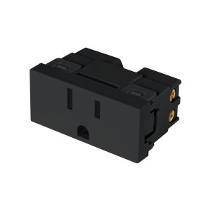 Contacto aterrizado negro de 1 módulo, línea Lisboa, Volteck 47880