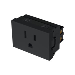 Contacto aterrizado negro de 1.5 módulos, línea Lisboa 47881