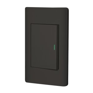 Placa armada negra 1 interruptor 3 módulos, Lisboa, Volteck 47895