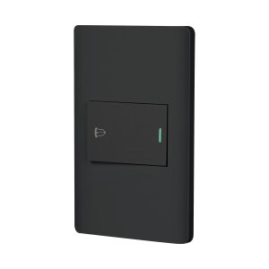 Placa armada negra 1 interruptor de timbre 1.5 mód, Lisboa 47896
