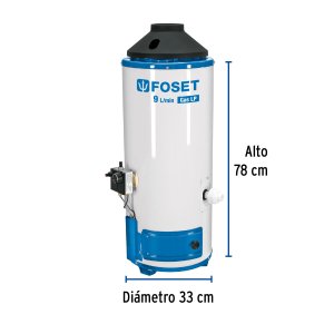 Calentador de paso 9L 2 servicios gas L.P. piezo eléct. Fose 47922