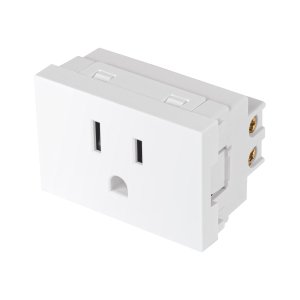 Contacto aterrizado blanco de 1.5 módulos, línea Lisboa 47948