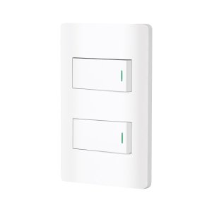 Placa armada blanca con 2 interruptores 1 módulo, Lisboa 47954
