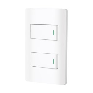 Placa armada blanca 1 interruptor y 1 de 3 vías 1 mód, Lisbo 47955