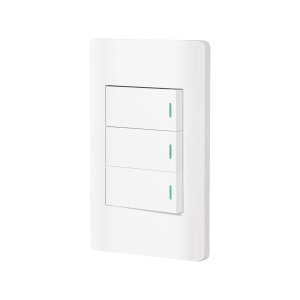 Placa armada blanca 3 interruptores 1 módulo, Lisboa 47956