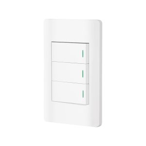 Placa armada blanca 2 interruptores 1 de 3 vías 1 mód, Lisbo 47957