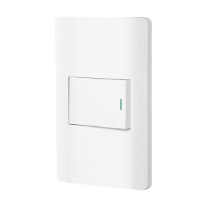 Placa armada blanca 1 interruptor de 3 vías 1.5 mód, Lisboa 47959