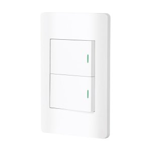 Placa armada blanca 2 interruptores 1.5 módulos, Lisboa 47960