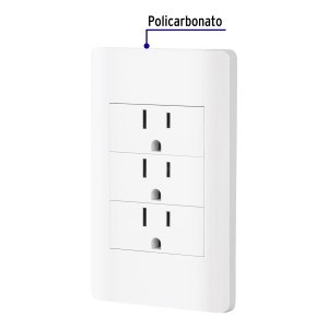 Placa armada blanca 3 contactos 1 módulo, Lisboa, Volteck 47970