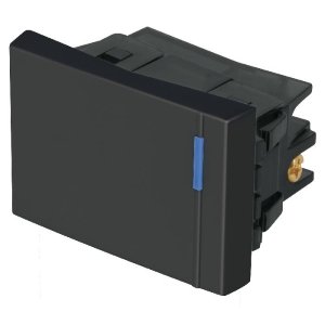 Interruptor de 3 vías, 1.5 módulos, línea Española, negro 47989