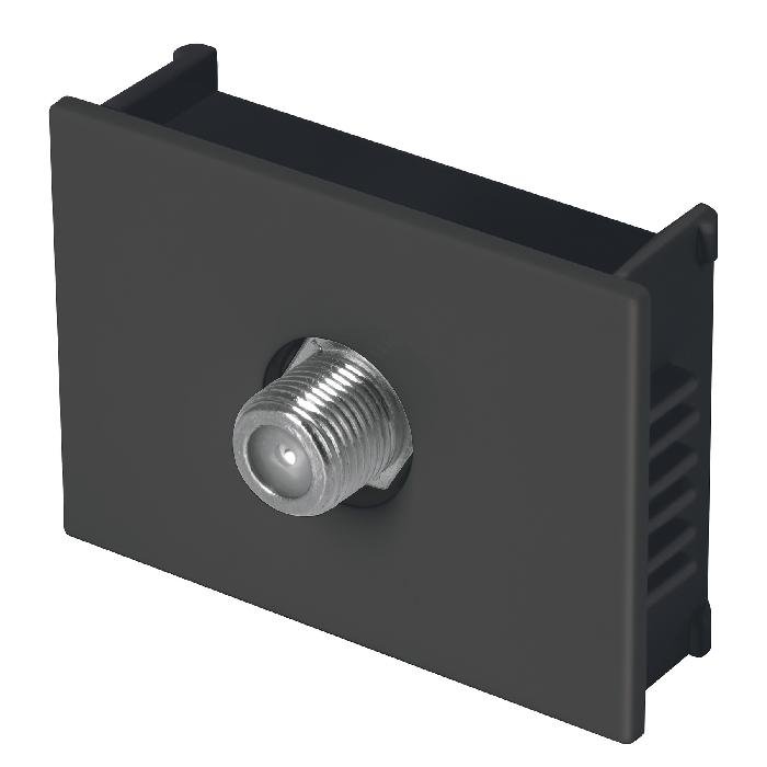 47995.jpg Toma de televisión, 1.5 módulos, línea Española, negro 47995 - Image 1