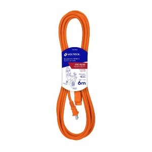 Extensión eléctrica de uso rudo 6 m 2x16 AWG, Volteck 48044