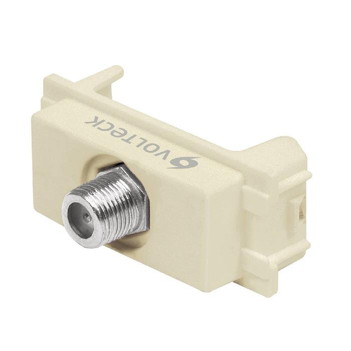 48106.jpg Toma de televisión, línea Italiana, color marfil, Volteck 48106 - Image 1