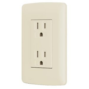 Contacto dúplex aterrizado, color marfil, línea Italiana  48110