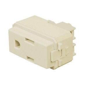 Contacto sencillo, 2 polos + tierra, línea Italiana, marfil 48112