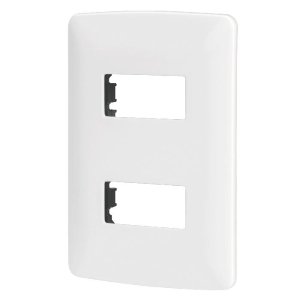 Placa 2 módulos de ABS, línea Italiana, color blanco 48133