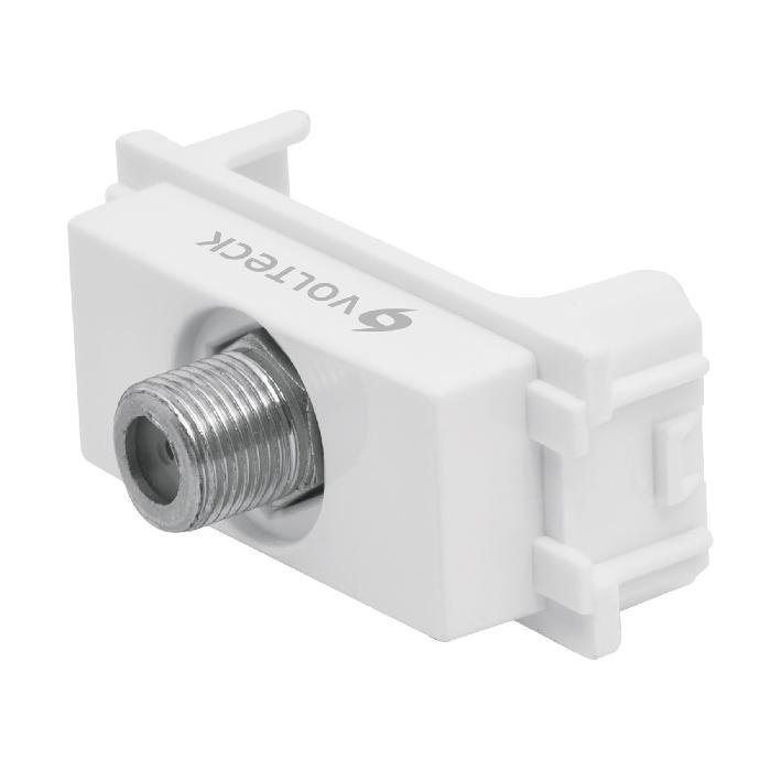 48141.jpg Toma de televisión, línea Italiana, color blanco, Volteck 48141 - Image 1