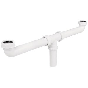 Céspol doble para fregadero, polipropileno, 1-1/2', Foset 48338