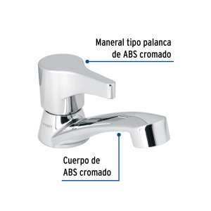 Llave individual para lavabo, ABS, maneral palanca, Basic 48381