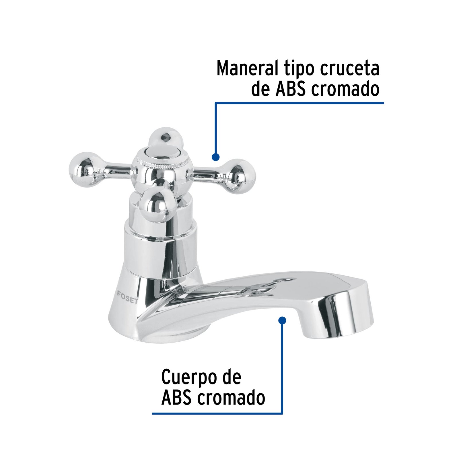 48383.jpg Llave individual lavabo, ABS, cruceta, BASIC - Image 1