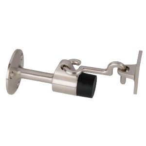 Tope metálico para puerta con gancho, Hermex 48596