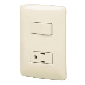 Placa armada contacto e interruptor, marfil, línea Italiana 48666